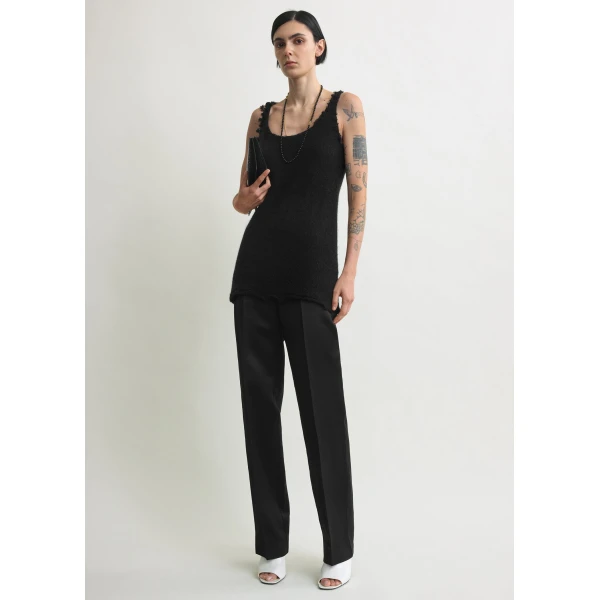 Totême Mohair knit tank in Black - Knitwear - Scandinavian Minimalist Luxury at Coveti