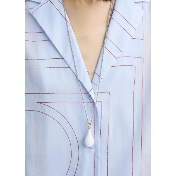 Totême Monogram cotton-blend pj top in Sky - Tops - Scandinavian Minimalist Luxury at Coveti