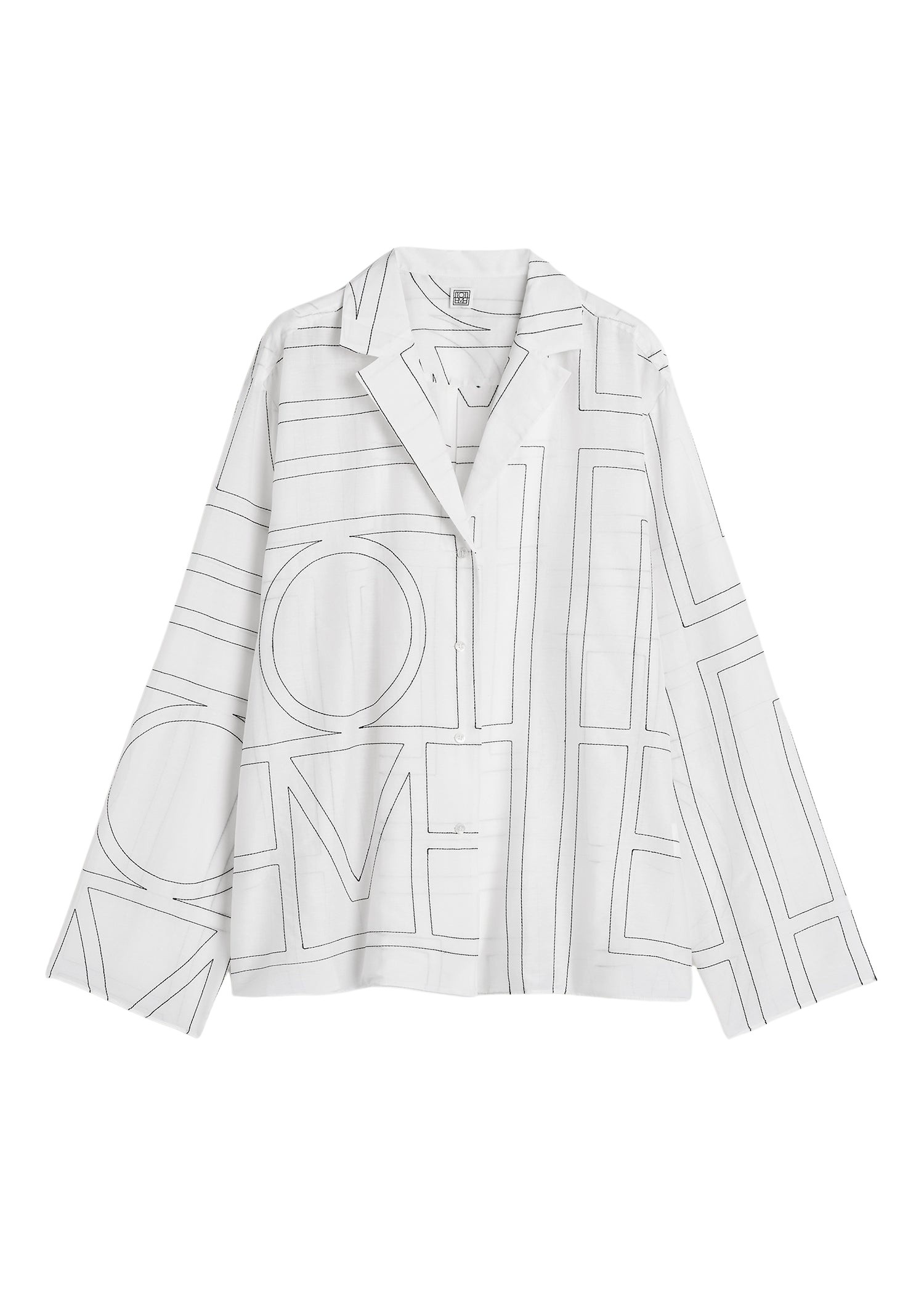 Toteme Monogram cotton-blend pj top in White / Black