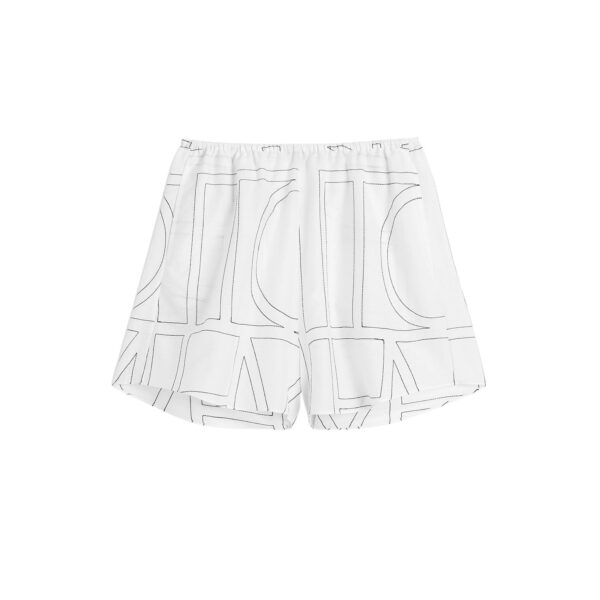 Totême Monogram cotton pj shorts in White / Black - Shorts - Scandinavian Minimalist Luxury at Coveti