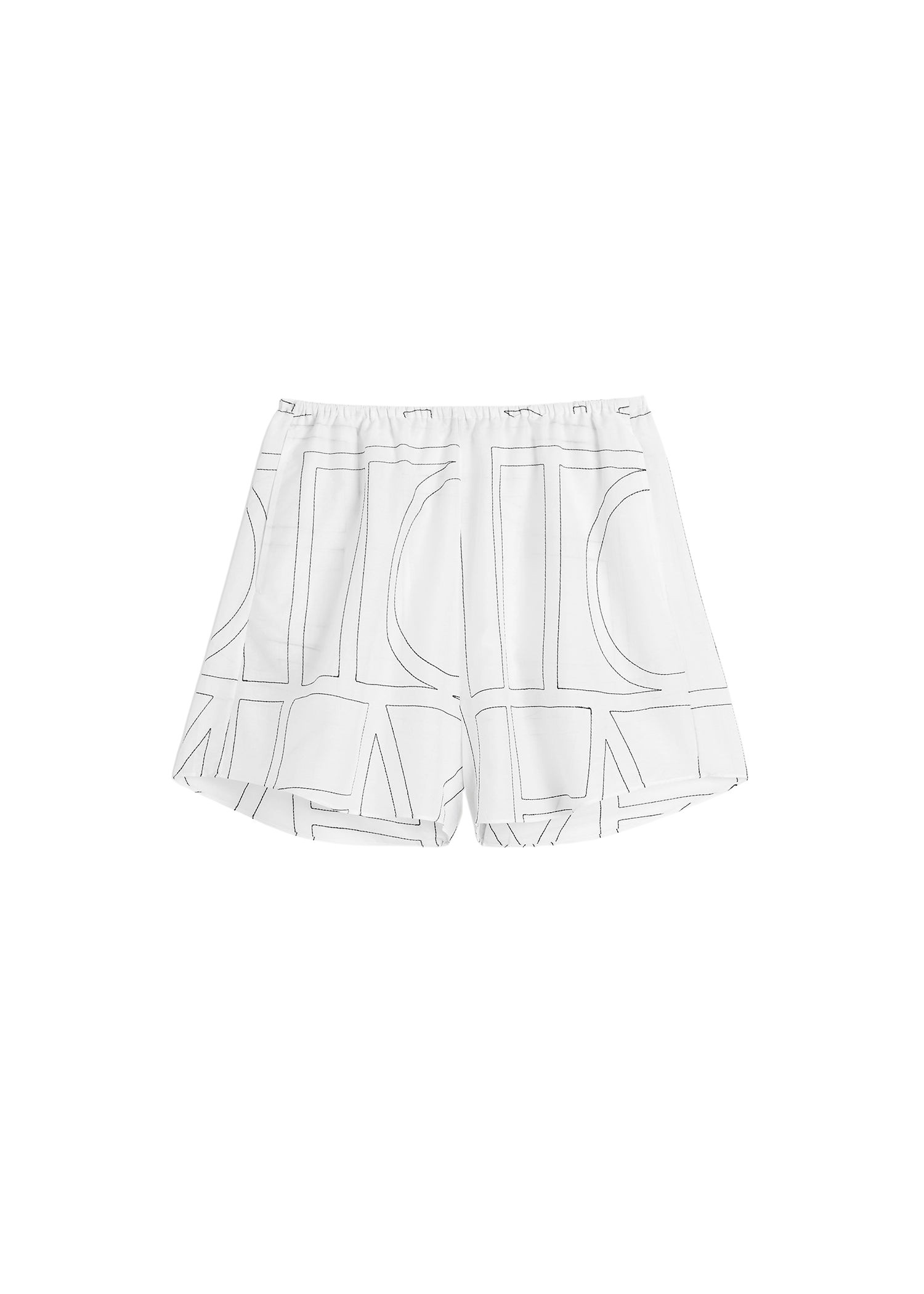 Toteme Monogram cotton pj shorts in White / Black