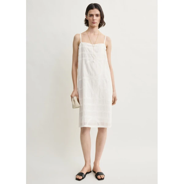 Totême Monogram cotton voile dress in White - Dresses - Scandinavian Minimalist Luxury at Coveti