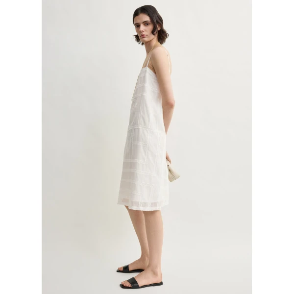 Totême Monogram cotton voile dress in White - Dresses - Scandinavian Minimalist Luxury at Coveti