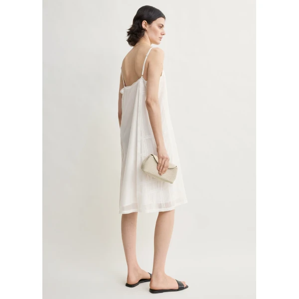 Totême Monogram cotton voile dress in White - Dresses - Scandinavian Minimalist Luxury at Coveti