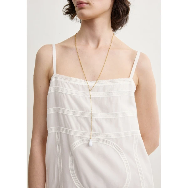 Totême Monogram cotton voile dress in White - Dresses - Scandinavian Minimalist Luxury at Coveti
