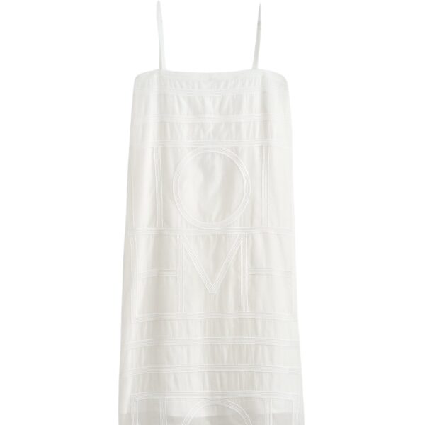 Totême Monogram cotton voile dress in White - Dresses - Scandinavian Minimalist Luxury at Coveti
