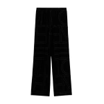 Totême Monogram devoré pj bottoms in Black - Pants - Scandinavian Minimalist Luxury at Coveti