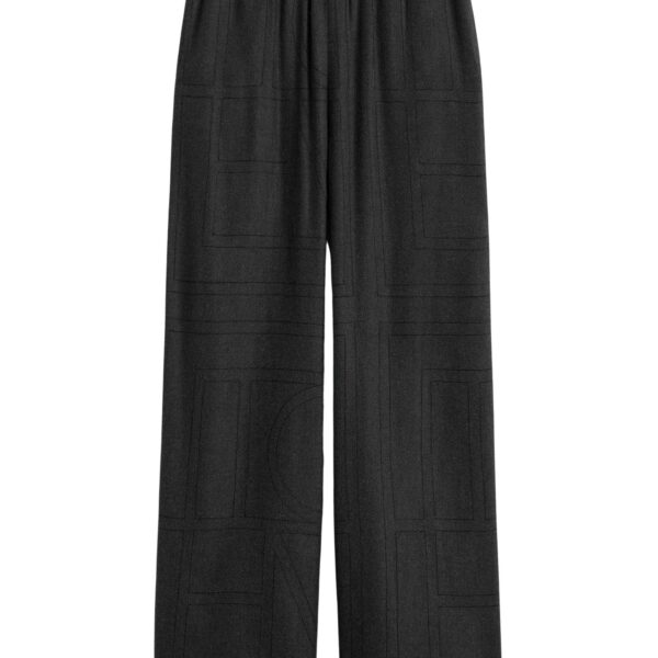 Totême Monogram flannel pj bottoms charcoal in Charcoal melange - Pants - Scandinavian Minimalist Luxury at Coveti
