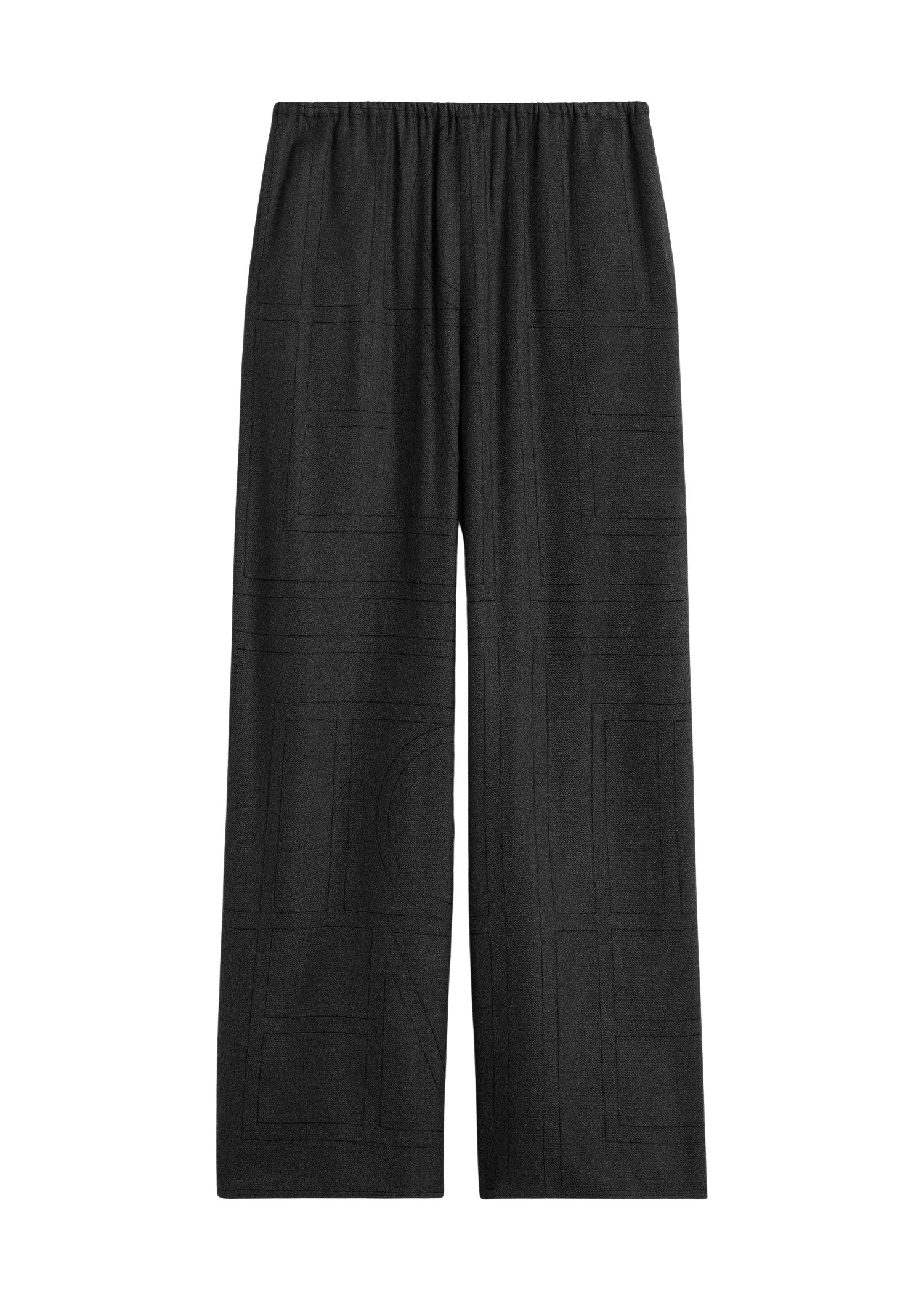 Toteme Monogram flannel pj bottoms charcoal in Charcoal melange