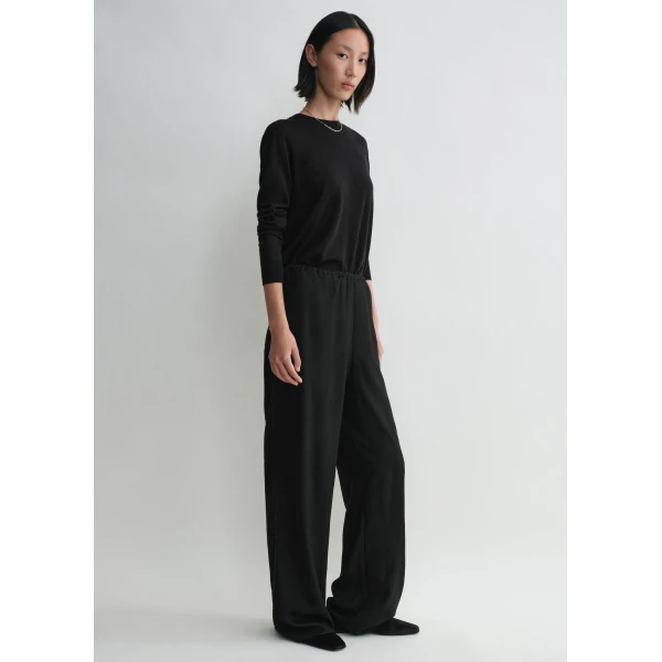 Totême Monogram flannel pj bottoms in Black - Pants - Scandinavian Minimalist Luxury at Coveti