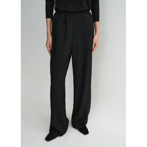 Totême Monogram flannel pj bottoms in Black - Pants - Scandinavian Minimalist Luxury at Coveti