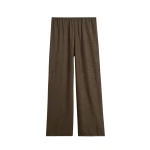 Totême Monogram flannel pj bottoms in Dark brown - Pants - Scandinavian Minimalist Luxury at Coveti