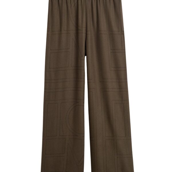 Totême Monogram flannel pj bottoms in Dark brown - Pants - Scandinavian Minimalist Luxury at Coveti