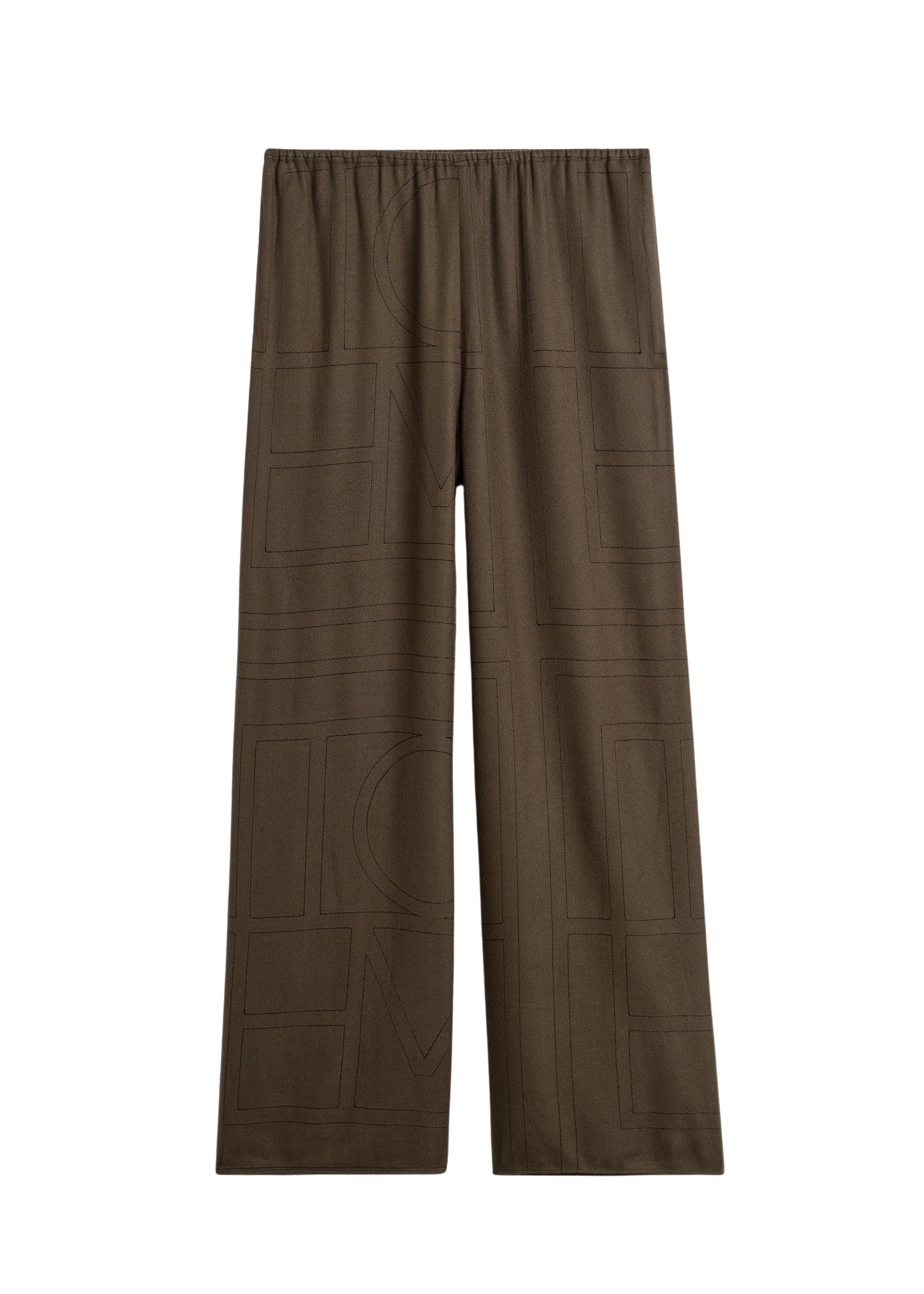 Toteme Monogram flannel pj bottoms in Dark brown