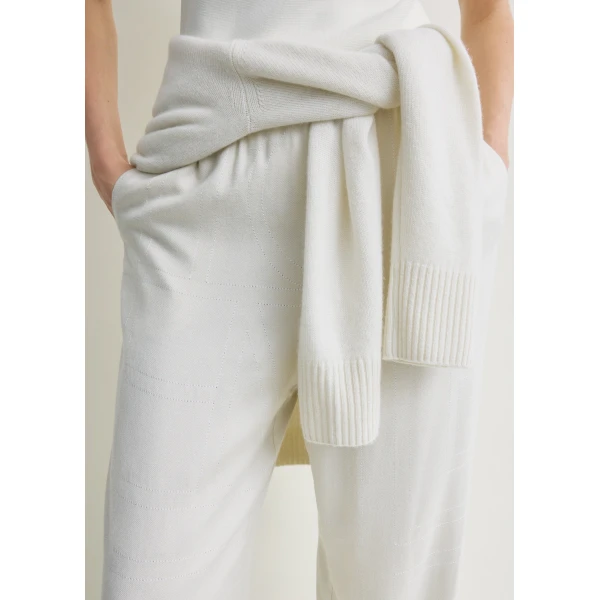 Totême Monogram flannel pj bottoms in Ecru - Pants - Scandinavian Minimalist Luxury at Coveti