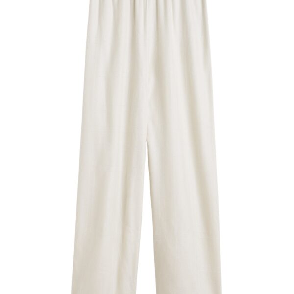 Totême Monogram flannel pj bottoms in Ecru - Pants - Scandinavian Minimalist Luxury at Coveti