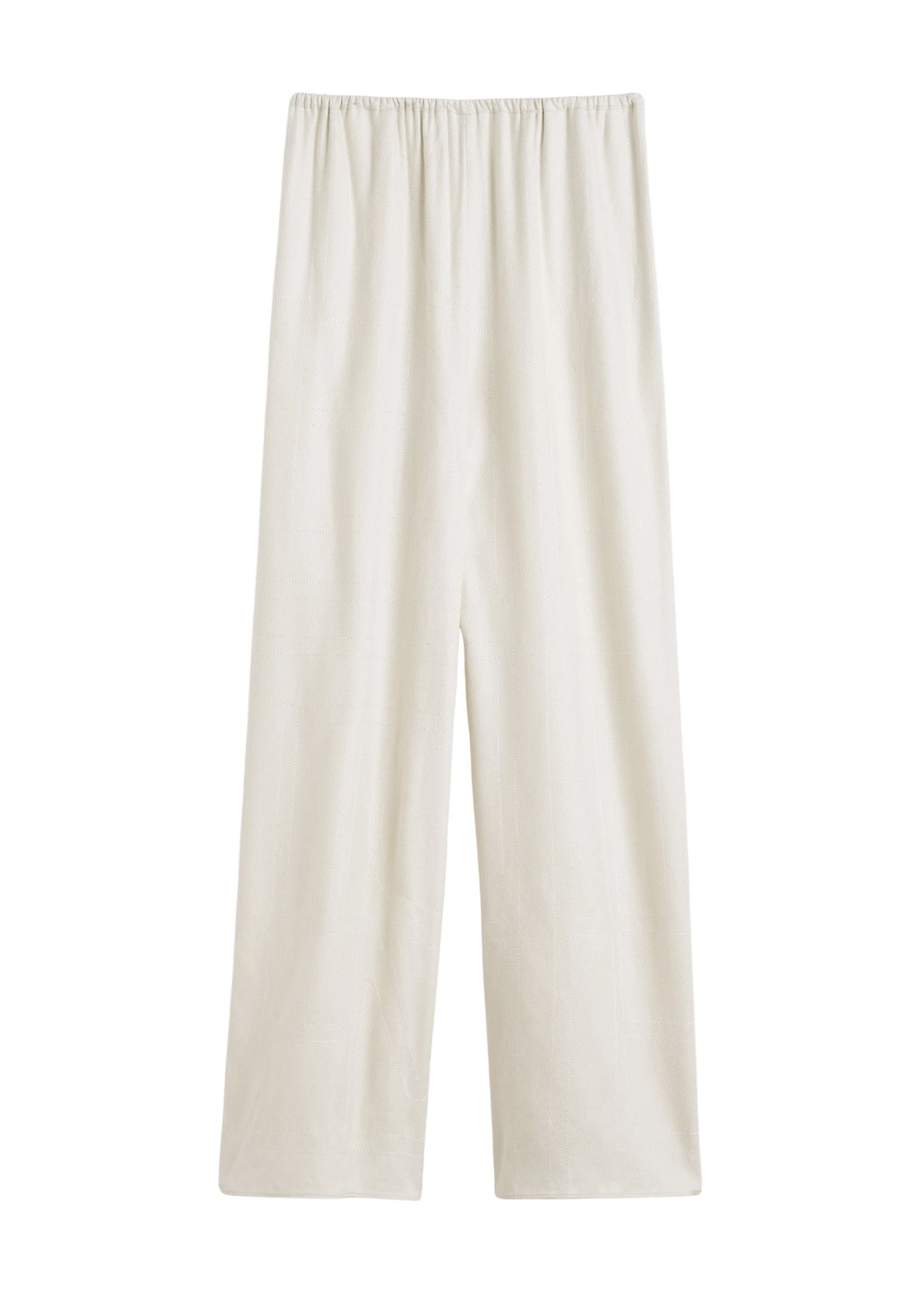 Totême Monogram flannel pj bottoms in Ecru - Pants - Scandinavian Minimalist Luxury at Coveti