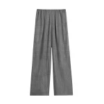 Totême Monogram flannel pj bottoms in Smoke melange - Pants - Scandinavian Minimalist Luxury at Coveti