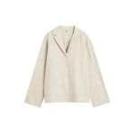 Totême Monogram flannel pj top in Light beige melange - Tops - Scandinavian Minimalist Luxury at Coveti