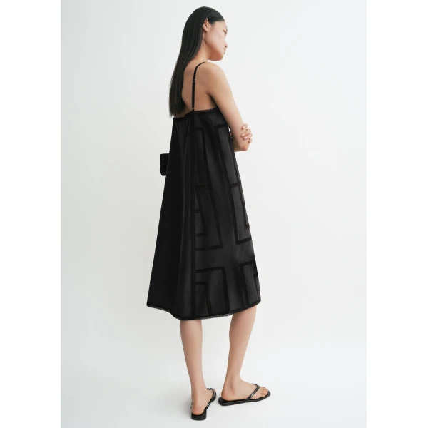 Totême Monogram silk dress in Washed black - Dresses - Scandinavian Minimalist Luxury at Coveti