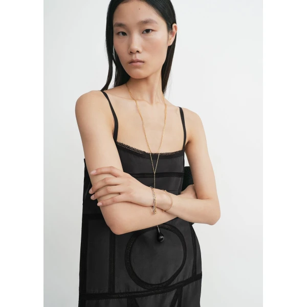 Totême Monogram silk dress in Washed black - Dresses - Scandinavian Minimalist Luxury at Coveti