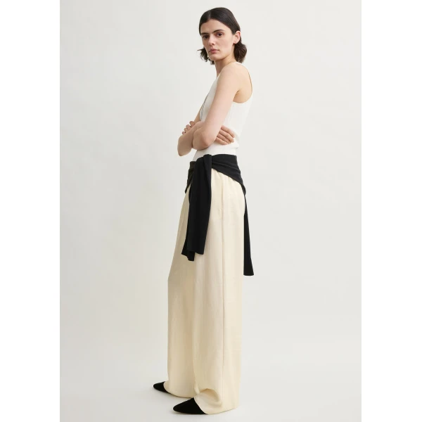 Totême Monogram silk pj bottoms in Cream - Pants - Scandinavian Minimalist Luxury at Coveti