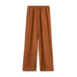 Totême Monogram silk pj bottoms in Terracotta - Pants - Scandinavian Minimalist Luxury at Coveti