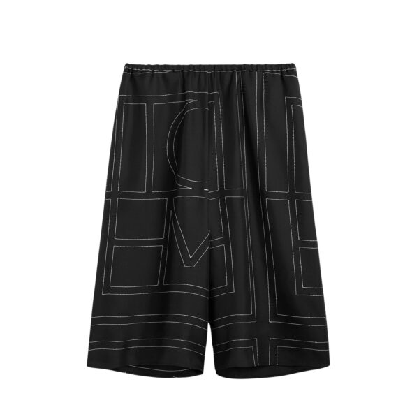 Totême Monogram silk pj culottes in Black - Shorts - Scandinavian Minimalist Luxury at Coveti