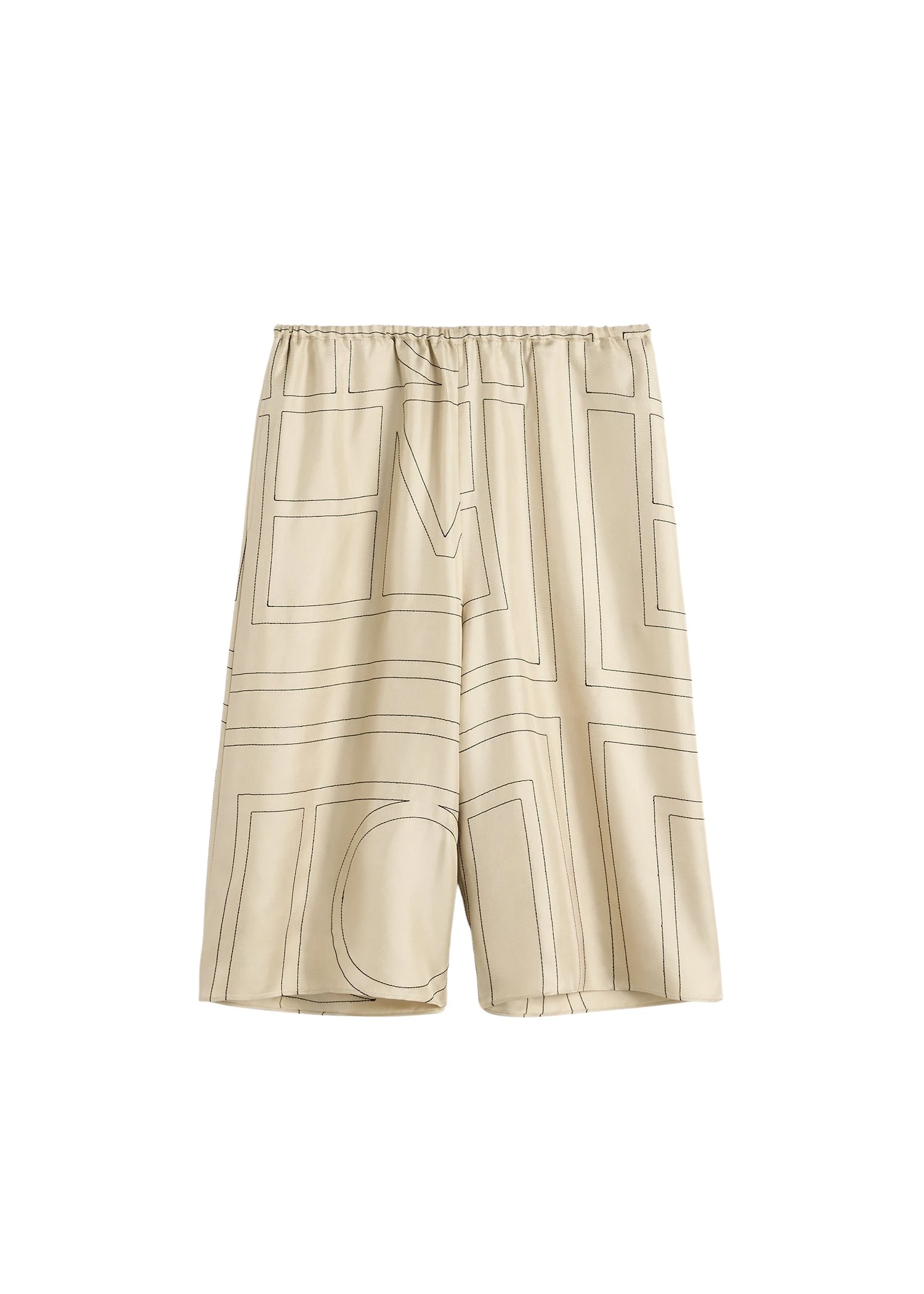 Toteme-Monogram-silk-pj-culottes-in-Ivory67022_nobg Totême Monogram silk pj culottes in Ivory - Shorts - Scandinavian Minimalist Luxury at Coveti