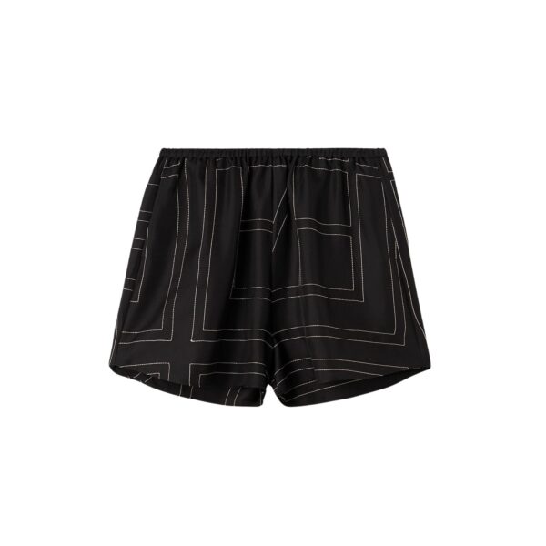 Totême Monogram silk pj shorts black in Black monogram - Pants - Scandinavian Minimalist Luxury at Coveti