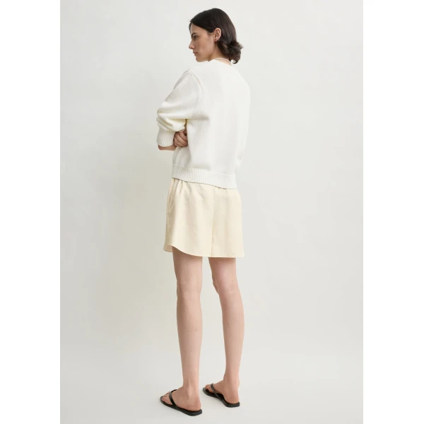 Totême Monogram silk pj shorts in Cream - Shorts - Scandinavian Minimalist Luxury at Coveti