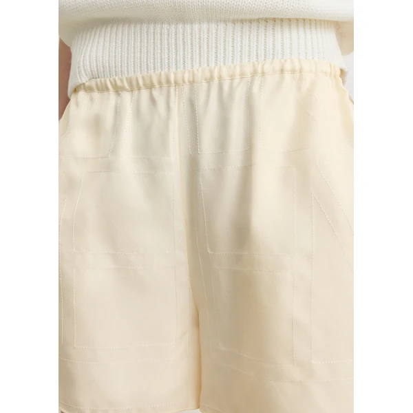 Totême Monogram silk pj shorts in Cream - Shorts - Scandinavian Minimalist Luxury at Coveti