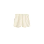 Totême Monogram silk pj shorts in Cream - Shorts - Scandinavian Minimalist Luxury at Coveti
