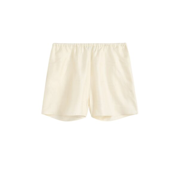 Totême Monogram silk pj shorts in Cream - Shorts - Scandinavian Minimalist Luxury at Coveti