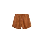 Totême Monogram silk pj shorts in Terracotta - Shorts - Scandinavian Minimalist Luxury at Coveti