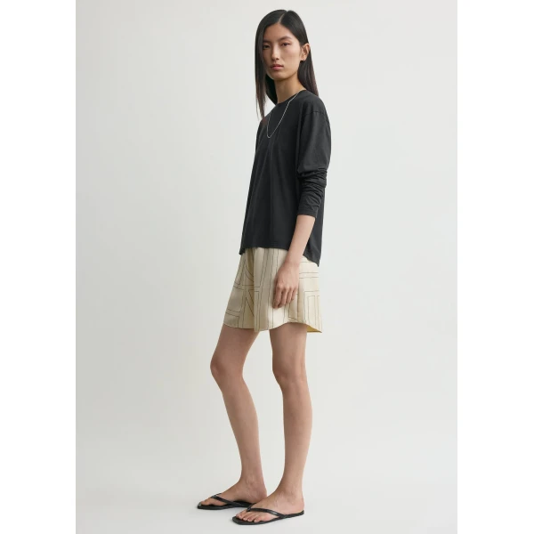 Totême Monogram silk pj shorts ivory in Ivory monogram - Pants - Scandinavian Minimalist Luxury at Coveti