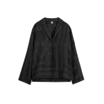 Totême Monogram silk pj top in Black - Tops - Scandinavian Minimalist Luxury at Coveti