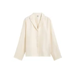 Totême Monogram silk pj top in Cream - Tops - Scandinavian Minimalist Luxury at Coveti
