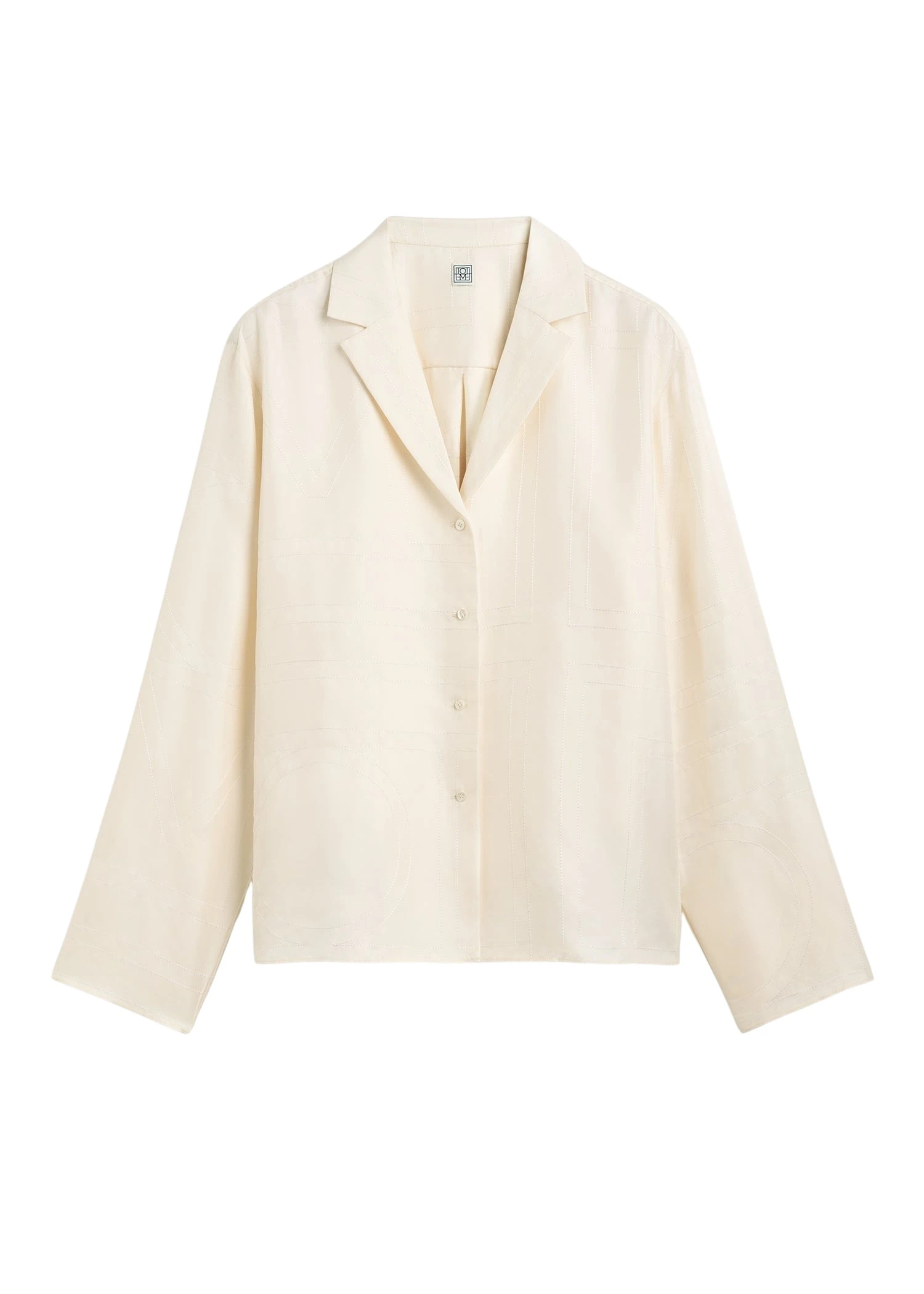 Toteme-Monogram-silk-pj-top-in-Cream48561_nobg Totême Monogram silk pj top in Cream - Tops - Scandinavian Minimalist Luxury at Coveti