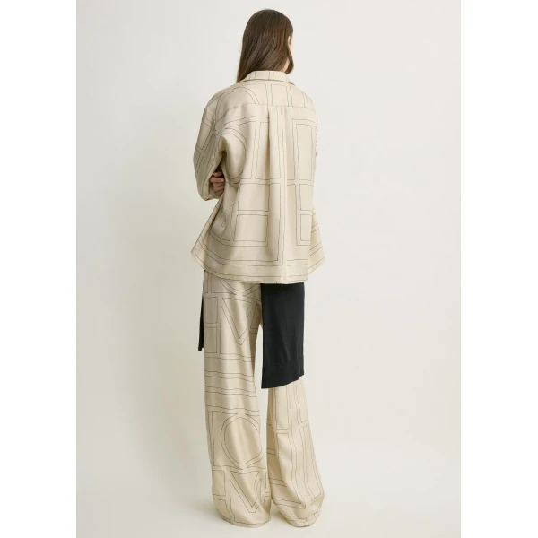 Totême Monogram silk pj top in Ivory - Tops - Scandinavian Minimalist Luxury at Coveti
