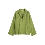 Totême Monogram silk pj top in Laurel - Tops - Scandinavian Minimalist Luxury at Coveti