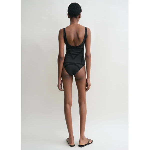 Totême Monogram swimsuit black in Black - Beachwear - Scandinavian Minimalist Luxury at Coveti