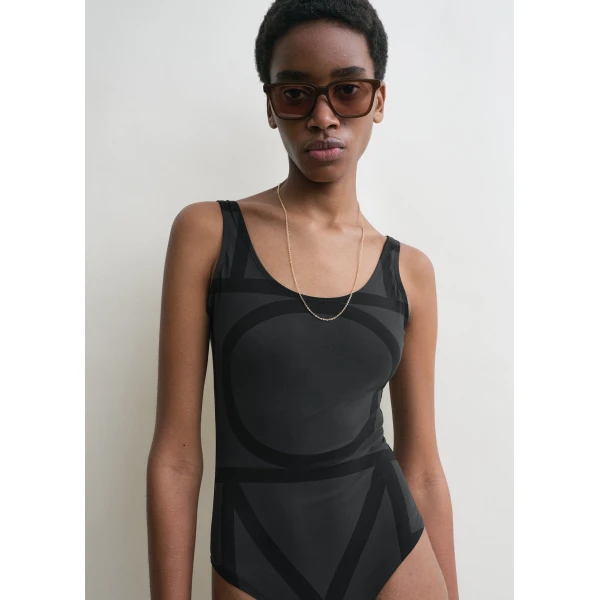 Totême Monogram swimsuit black in Black - Beachwear - Scandinavian Minimalist Luxury at Coveti