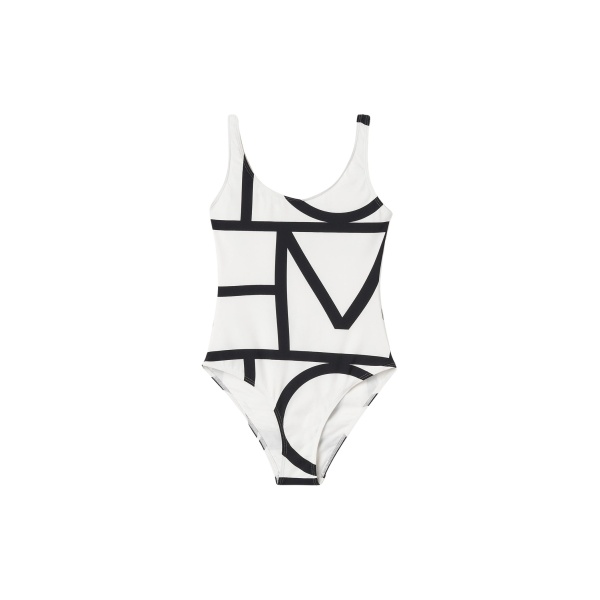 Totême Monogram swimsuit in Tofu - Beachwear - Scandinavian Minimalist Luxury at Coveti
