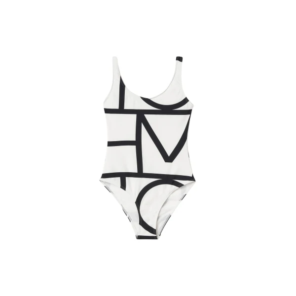 Totême Monogram swimsuit in Tofu - Beachwear - Scandinavian Minimalist Luxury at Coveti