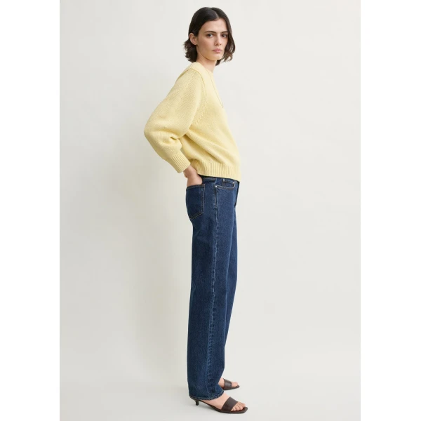 Totême Oversized crew knit in Buttercup - Knitwear - Scandinavian Minimalist Luxury at Coveti