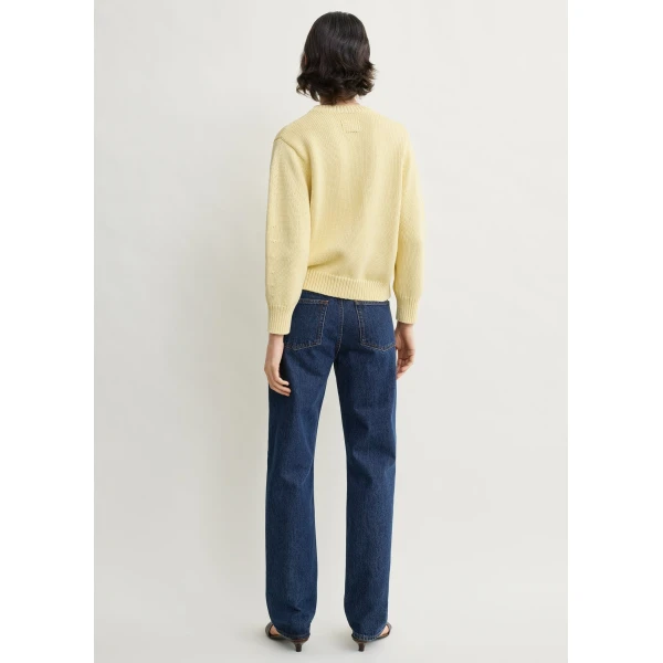 Totême Oversized crew knit in Buttercup - Knitwear - Scandinavian Minimalist Luxury at Coveti