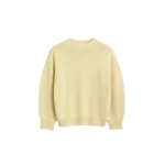 Totême Oversized crew knit in Buttercup - Knitwear - Scandinavian Minimalist Luxury at Coveti