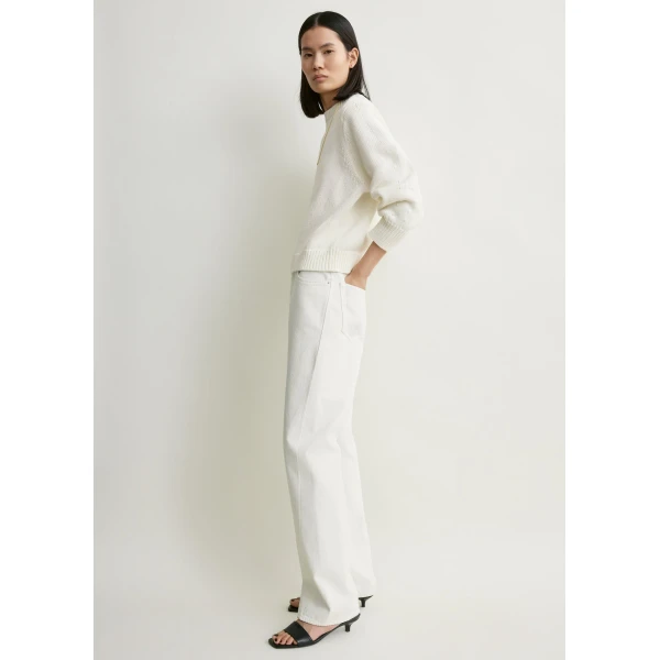 Totême Oversized crew knit in Macadamia - Knitwear - Scandinavian Minimalist Luxury at Coveti