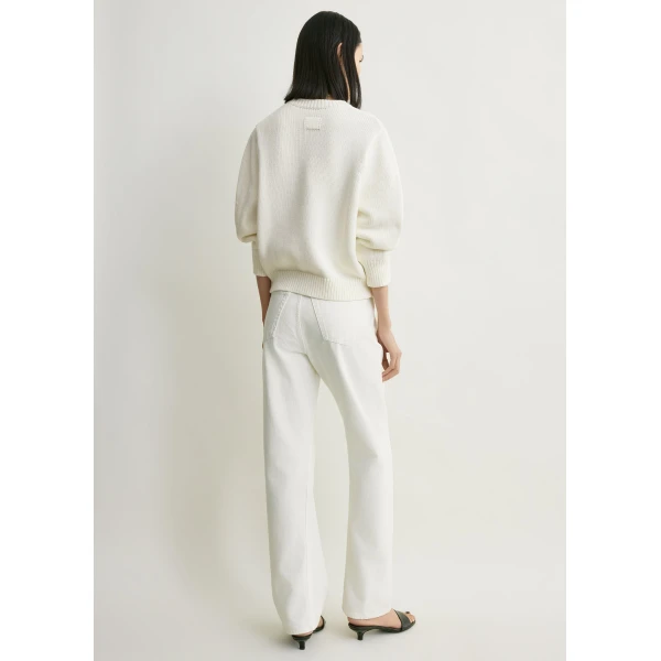 Totême Oversized crew knit in Macadamia - Knitwear - Scandinavian Minimalist Luxury at Coveti